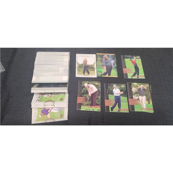 NEAR COMPLETE COLLECTION SET OF TOUR TIME UPPER DECK GOLF CARDS GOLD STAMP