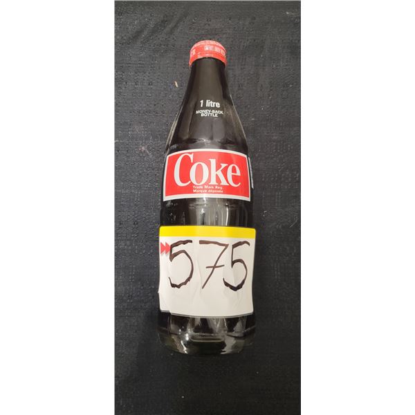 FULL 1LTRE GLASS COCA COLA BOTTLE