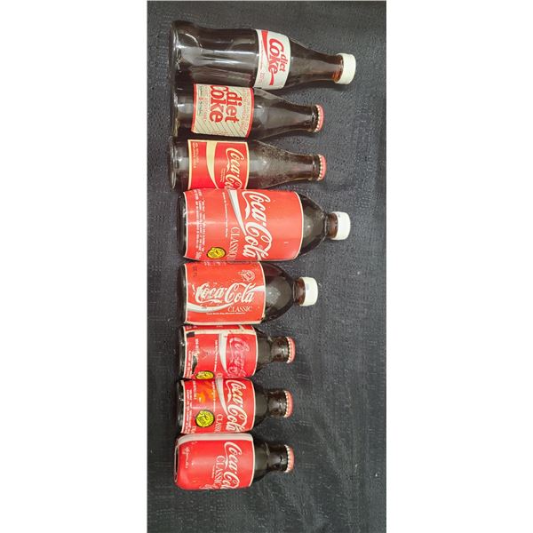 8 FULL COCA COLA CANS WITH VARIOUS DESIGNS