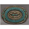 Image 1 : NATIVE AMERICAN NAVAJO SILVER AND TURQUOISE BELT BUCKLE SIGNED LP