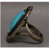 Image 2 : NATIVE AMERICAN NAVAJO SILVER AND TURQUOISE RING SIGNED FB