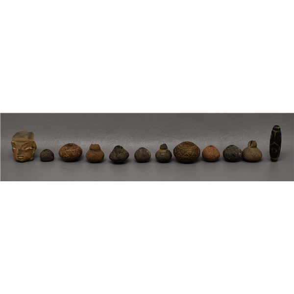 PRE-COLUMBIAN STONE AND POTTERY BEADS