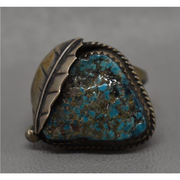 NATIVE AMERICAN NAVAJO SILVER AND TURQUOISE RING