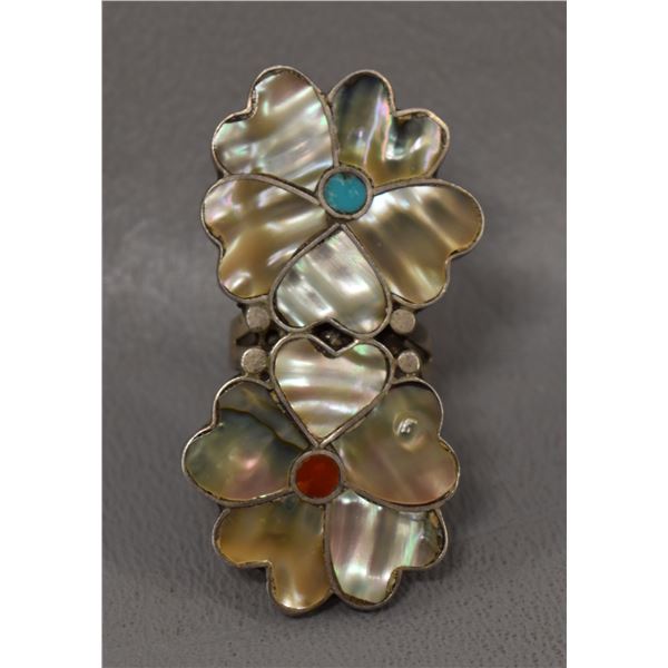NATIVE AMERICAN ZUNI SILVER RING