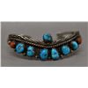 Image 1 : NATIVE AMERICAN NAVAJO SILVER WITH TURQUOIS AND CORAL BRACELET