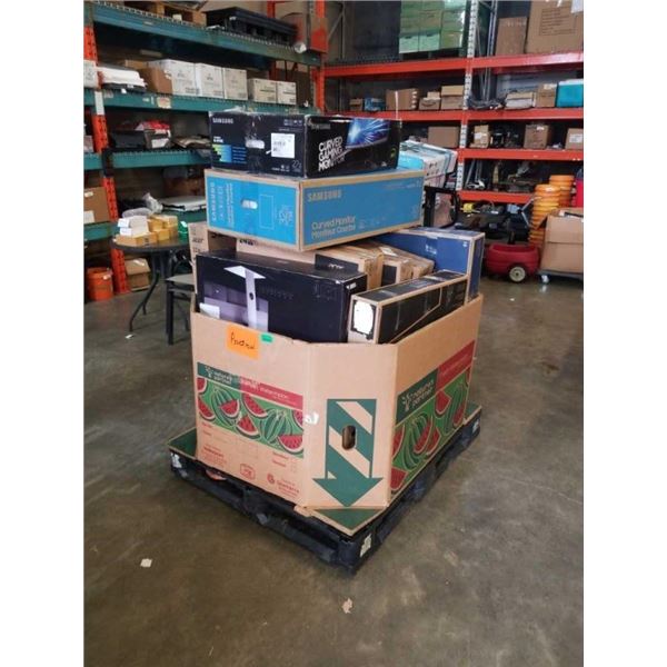 PALLET OF DEFECTIVE STORE RETURN MONITORS