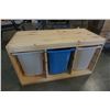 Image 2 : WOOD 3 BINS ORGANIZER WITH 2 BIKE CARGO RACKS AND SIDE VIEW MIRROR