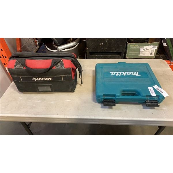 HUSKY TOOLBAG WITH TOOLS AND MAKITA SOCKET/BIT SET