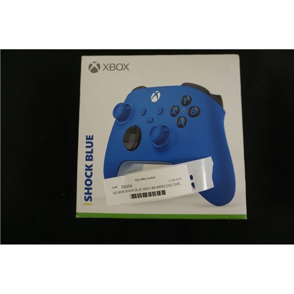AS NEW SHOCK BLUE XBOX 360 WIRELESS DUAL SHOCK 4 CONTROLLER