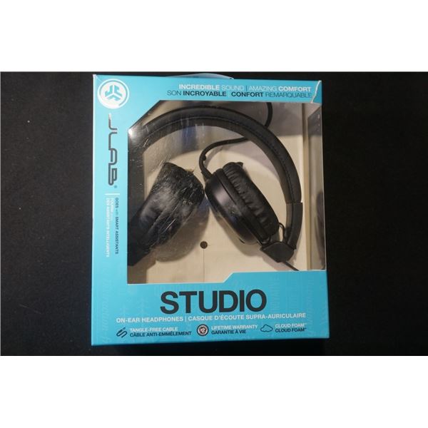 JLABS STUDIO ON EAR WIRED HEADPHONES - TESTED WORKING, RETAIL $19.99