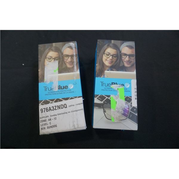 2 PAIRS OF TRUEBLUE GLASSES "PI" AND "CHANCE" - TOTAL RETAIL $95