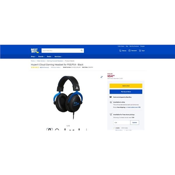 HyperX Cloud Gaming Headset for PS5/PS4 - Black Tested and Working Retail $80