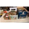 Image 1 : 3 BOXES OF ESTATE GOODS - CLOCKS, PICTURE FRAMES AND CDS