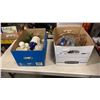 Image 1 : 2 BOXES OF GLASS ABD PORCELAIN COLLECTIBLES