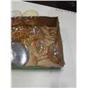 Image 2 : TRAY OF CARNIVAL GLASS STEMWARE AND SILVER PLATE MIRROR