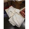 Image 2 : BOX OF TOWELS AND POLKADOT BEDSPREAD WOTH PILLOWCASES