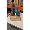 Image 1 : WOOD CRATE W/ VINTAGE BOTTLES AND COCA COLA BOTTLES