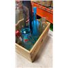 Image 3 : WOOD CRATE W/ VINTAGE BOTTLES AND COCA COLA BOTTLES