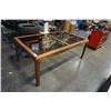 Image 1 : GLASSTOP DINING TABLE - 75 X 44 INCHES W/ 6 UPHOLSTED DINING CHAIRS