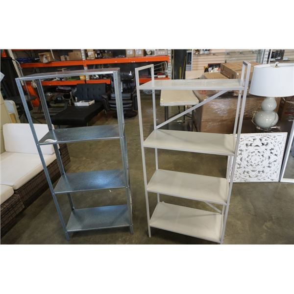 2 METAL 4 TIER SHELVES