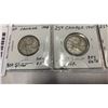 Image 2 : 3 CANADIAN SILVER 25 CENT COINS W/ KEY DATE 1948-1950  .800 SILVER