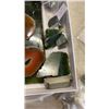 Image 8 : BOX OF ROCK SAMPLES - AGATE, AMMONITE, JADE, TOURMALINE AND OTHERS