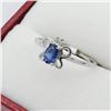 Image 2 : 10KT. WHITE GOLD 4.97MM X 3MM GENUINE BLUE SAPPHIRE "BUTTERFLY" BABY RING, 0.21CTS, W/A $785.00, SIZ