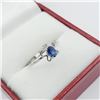 Image 3 : 10KT. WHITE GOLD 4.97MM X 3MM GENUINE BLUE SAPPHIRE "BUTTERFLY" BABY RING, 0.21CTS, W/A $785.00, SIZ