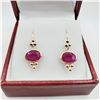 Image 1 : 10KT. YELLOW GOLD NATURAL RUBY EARRINGS, 1.6CTS, W/A $735.00