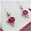 Image 2 : 10KT. YELLOW GOLD NATURAL RUBY EARRINGS, 1.6CTS, W/A $735.00