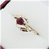 Image 2 : 10KT. YELLOW GOLD 6MM X 4MM NATURAL RUBY (0.5CTS) & DIAMOND (0.01CTS) RING, W/A $910.00, SIZE 7