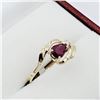 Image 3 : 10KT. YELLOW GOLD 6MM X 4MM NATURAL RUBY (0.5CTS) & DIAMOND (0.01CTS) RING, W/A $910.00, SIZE 7