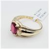 Image 1 : 10KT. YELLOW GOLD 7.96MM X 6.17MM NATURAL RUBY (1.25CTS) & DIAMOND (0.02CTS) RING, W/A $1630.00, SIZ