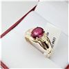 Image 3 : 10KT. YELLOW GOLD 7.96MM X 6.17MM NATURAL RUBY (1.25CTS) & DIAMOND (0.02CTS) RING, W/A $1630.00, SIZ
