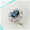 Image 2 : STERLING SILVER 10MM X 6.9MM GENUINE BLUE TOPAZ (2CTS) & CZ RING, W/A $865.00, SIZE 6