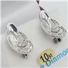 Image 3 : NEW 10KT. WHITE GOLD DIAMOND EARRINGS, 16 DIAMONDS, 0.24CTS, W/A $2200.00