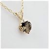Image 1 : 10KT. YELLOW GOLD 6MMX 6MM GENUINE SMOKEY QUARTZ HEART PENDANT WITH STERLING CHAIN, 0.67CTS OF QUART