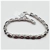 Image 2 : STERLING SILVER 5.9MM X 4MM GENUINE GARNET BRACELET, 21 GARNET (9.65CTS), W/A $965.00