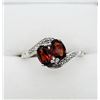 Image 1 : STERLING SILVER 6.14MM X 4MM GENUINE GARNET (1CT) RING, W/A $715.00, SIZE 7