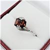 Image 2 : STERLING SILVER 6.14MM X 4MM GENUINE GARNET (1CT) RING, W/A $715.00, SIZE 7