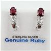 Image 1 : STERLING SILVER 6MM X 4.15MM NATURAL RUBY (1.12CTS) & CZ EARRINGS, W/A $785.00