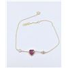 Image 1 : 10KT. YELLOW GOLD 5.5MM X 5.5MM NATURAL RUBY (0.84CTS) & WHITE SAPPHIRE HEART BRACELET, W/A $1060.00