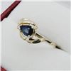 Image 2 : 10KT. YELLOW GOLD 5.75MM X 4.11MM GENUINE BLUE SAPPHIRE (0.5CTS) & DIAMOND (0.02CTS) RING, W/A $1920