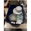 Image 2 : 2 BINS OF DISHWARE, TEACUPS AND SAUCERS