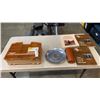 Image 1 : FENWICK TACKLE BOX WITH AUTOGRAPH BOOKS, MINI TELESCOPE AND PLATE