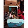 Image 2 : 3 BOXES AND BASKET OF CHRISTMAS LIGHTS, XMAS DECOR, ESTATE GOODS