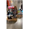 Image 1 : 2 BOXES OF KIDS SHIRTS, ICE SKATES, TOYS