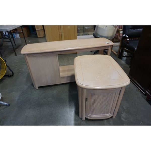 WOOD SOFA TABLE AND ENDTABLE