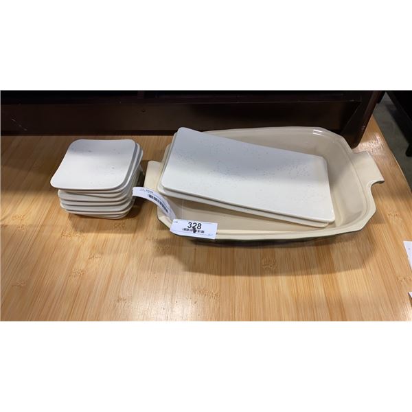 APPETISER PLATES AND EMILE HENRY FRANCE BAKING DISH FOR WILLIAMS SONOMA MODEL DEPOSE