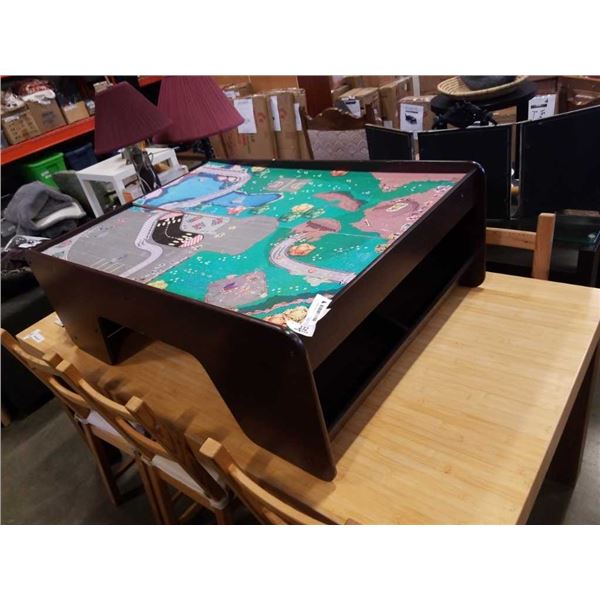 BROWN KIDCRAFT ACTIVITY TABLE WITH UNDER STORAGE